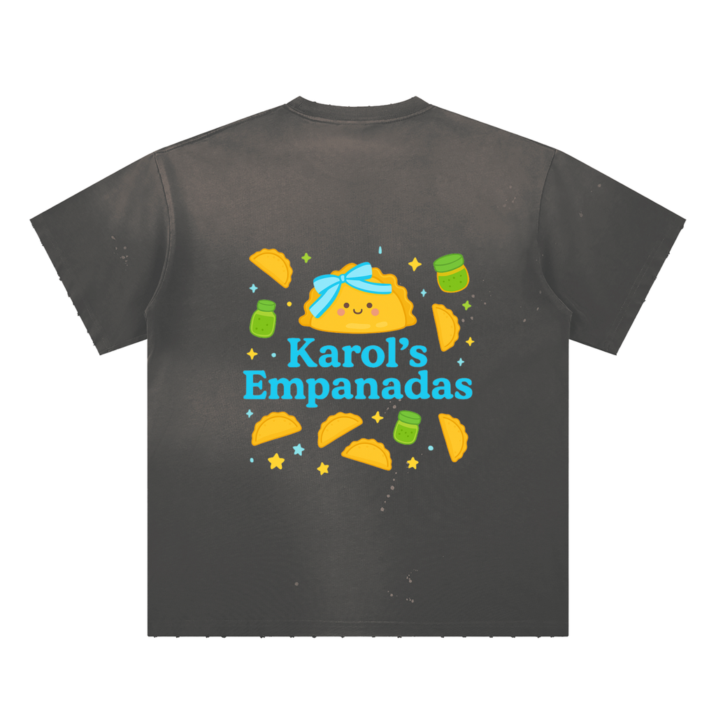 Empanada Hand-Frayed Sunfade Paint Splatter T-Shirt