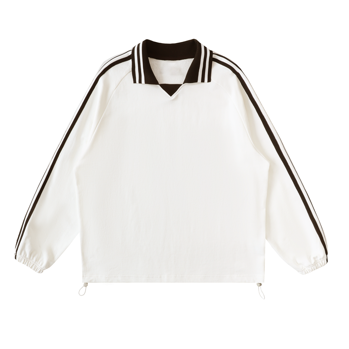 Karol's Empanadas Contrast Striped Lapel Collar Sweatshirt