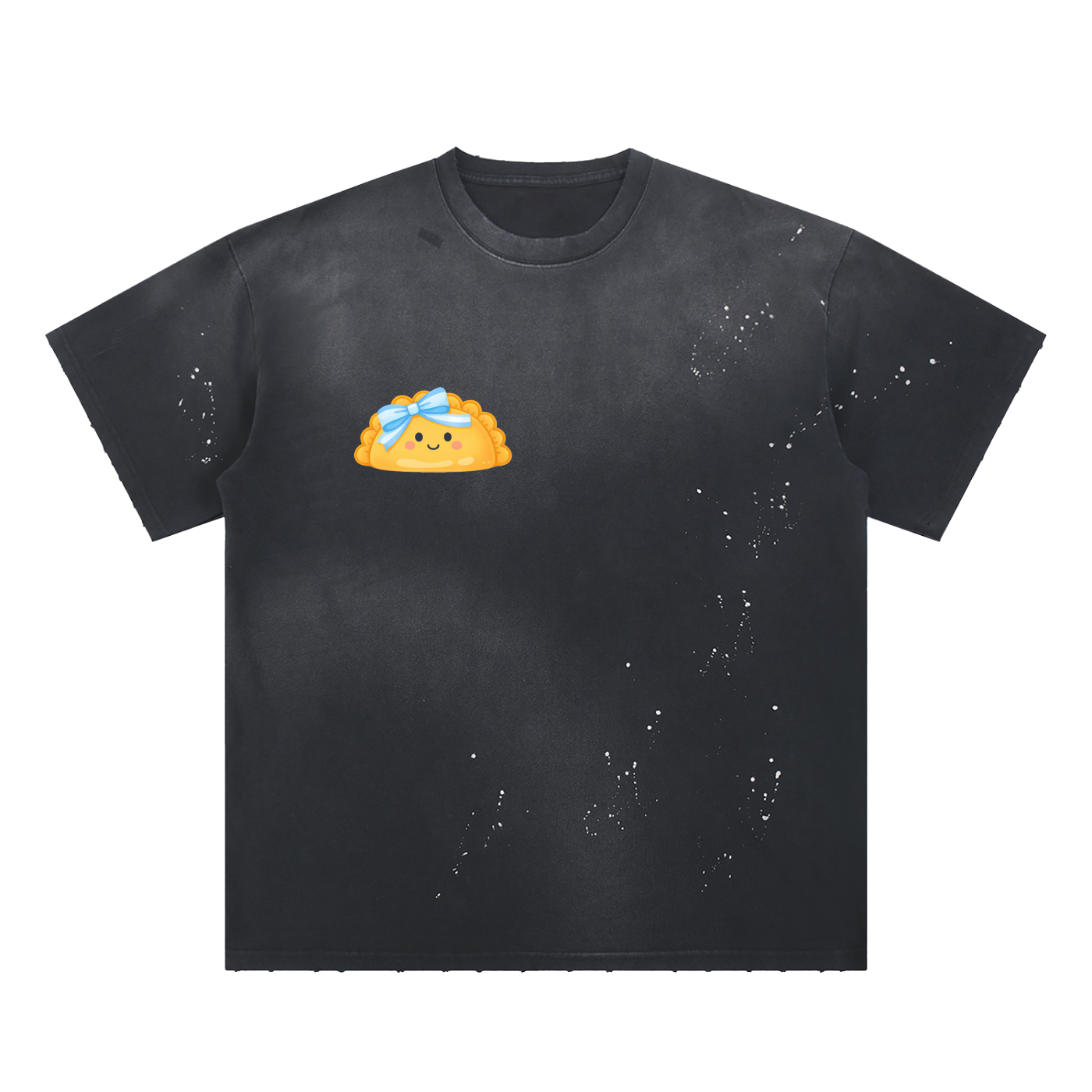 Empanada Hand-Frayed Sunfade Paint Splatter T-Shirt